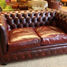 Oxblood 2-Seater Leather Chesterfield